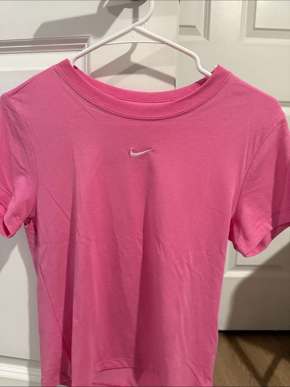 Nike Hot Pink Crewneck Tee with White Swoosh